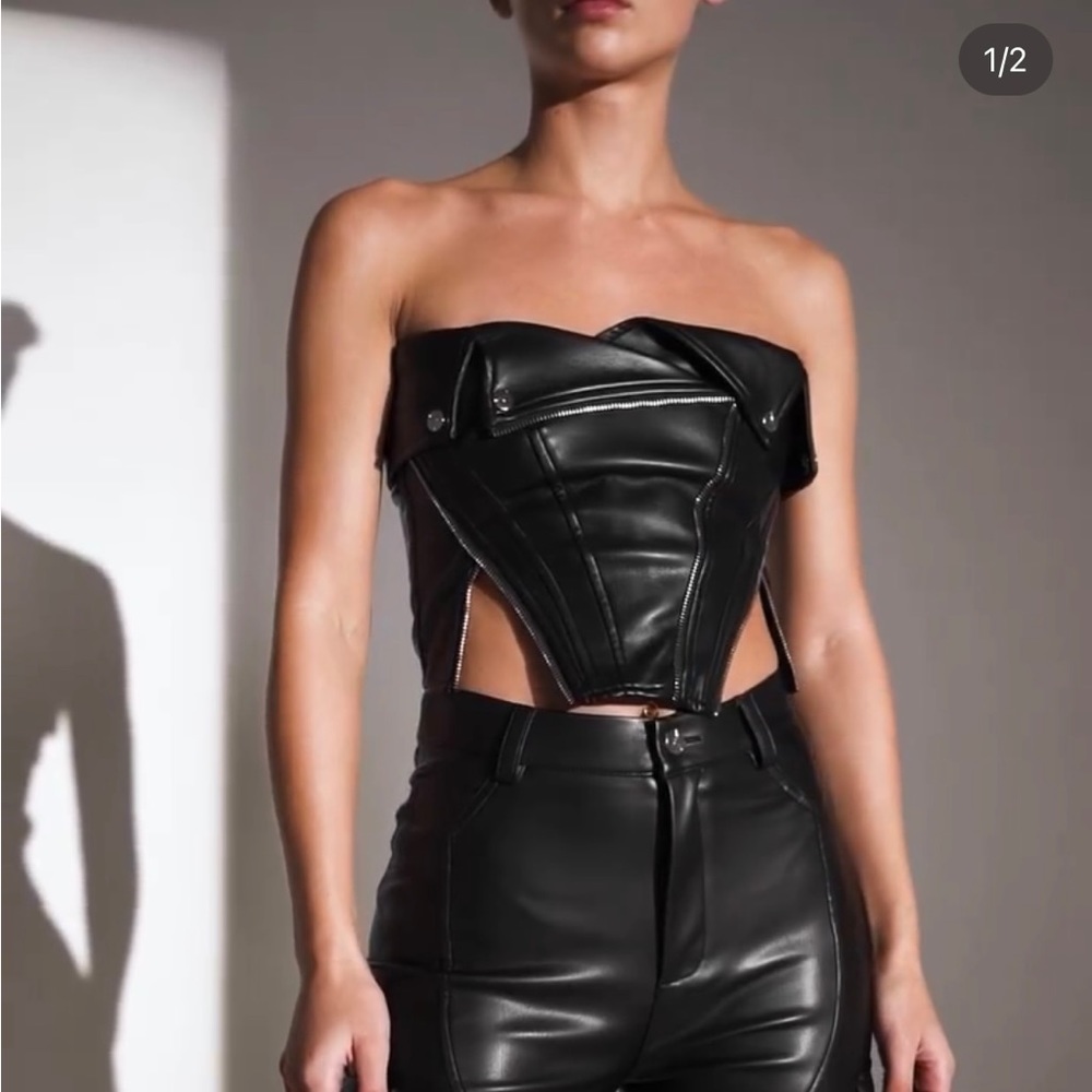 MANIERE DE VOIR BLACK CORSET TOP
